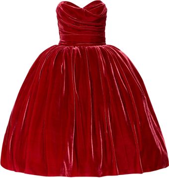 Dolce & Gabbana Strapless Velvet Dress - Lyst