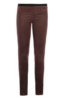 Helmut Lang Patina Leather Leggings - Lyst