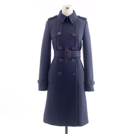 J.crew Icon Trench in Woolcashmere in Blue (navy) - Lyst