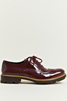 Jil Sander Jil Sander Womens Patent Brogue Oxford Shoes - Lyst