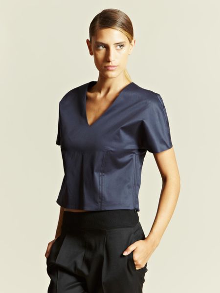 Jil Sander Jil Sander Womens Magic Top in Blue (navy) - Lyst