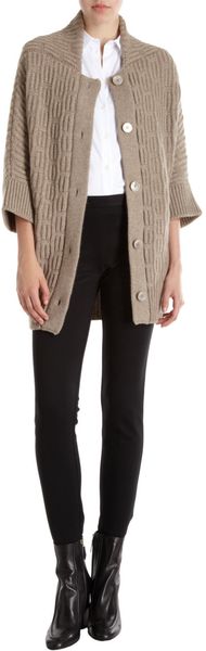 Jil Sander Square Neck Cardigan in Beige (oatmeal) - Lyst