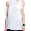 Mango Draped Top in White (off white) - Lyst