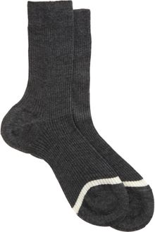 Maria La Rosa Narrow Ribbed Midcalf Sock with Chevron Detail - Lyst