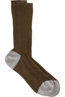 Maria La Rosa Narrow Ribbed Midcalf Sock - Lyst