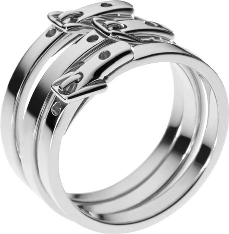 Michael Kors Skinny Buckle Rings  in Silver (6) - Lyst