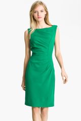 Milly Dress on Milly Tucked Sheath Dress In Green  Clover    Lyst