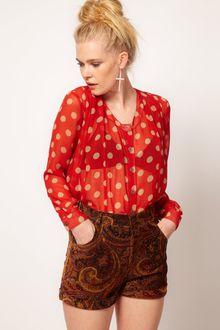 Mink Pink Double Take Polka Dot Chiffon Shirt - Lyst