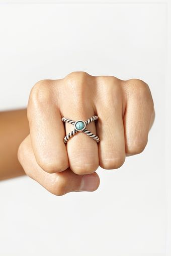 Nasty Gal Crossed Rope Ring - Lyst