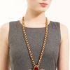 Oscar De La Renta Faceted Cluster Brooch Necklace in Gold (russian gold/ amethyst/ siam) - Lyst