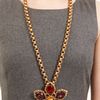 Oscar De La Renta Faceted Cluster Brooch Necklace in Gold (russian gold/ amethyst/ siam) - Lyst
