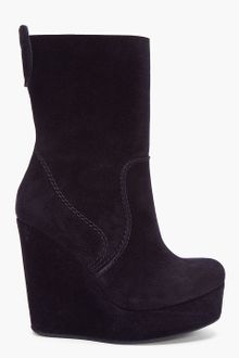 Pedro Garcia Black Suede Haily Wedge Boots - Lyst