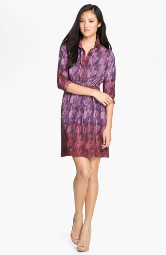 Presley Skye Print Silk Shirtdress - Lyst
