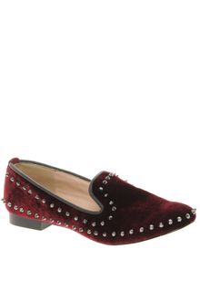 River Island Velvet Stud Slipper Shoes - Lyst