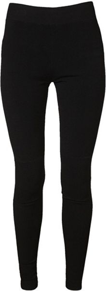 Stella Mccartney Knit Leggings with Ridged Knee Patches in Black - Lyst