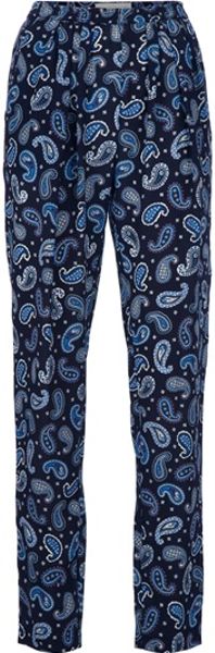 Stella Mccartney Paisley Trouser in Blue - Lyst