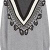Stella Mccartney Intarsia Wool Sweater Dress in Gray - Lyst