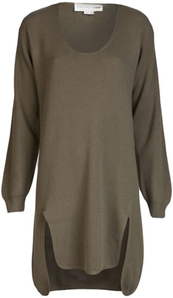 Stella Mccartney Sweater Dress in Green (olive) - Lyst