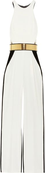 Stella McCartney Anna Stretch Cady and Velvet Jumpsuit - Lyst