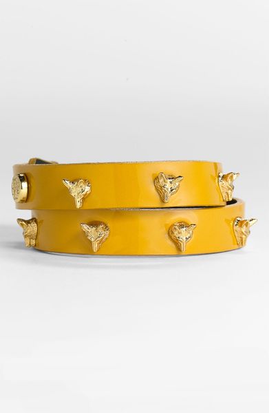 Tory Burch Foxhead Studded Wrap Bracelet in Yellow (goldenrod/ gold) - Lyst
