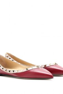 Valentino Rockstud Leather Ballerinas - Lyst