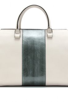 Victoria Beckham Victoria Beckham Soft Victoria Leather Tote with Paneled Snakeskin Trim - Lyst