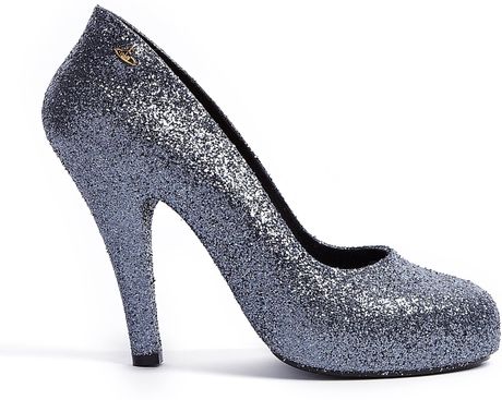 Vivienne Westwood Skyscraper Glitter Court Shoes in Silver - Lyst