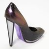 Yves Saint Laurent Mirror Heel Pump in Gray (amethyste/ black) - Lyst