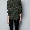 Zara Studded Camouflage Shirt in Green - Lyst