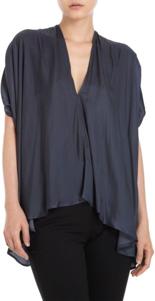 Zero + Maria Cornejo Lena Top in Blue (smoke) - Lyst