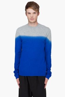 Ann Demeulemeester Blue Dip Dyed Knit Sweater - Lyst