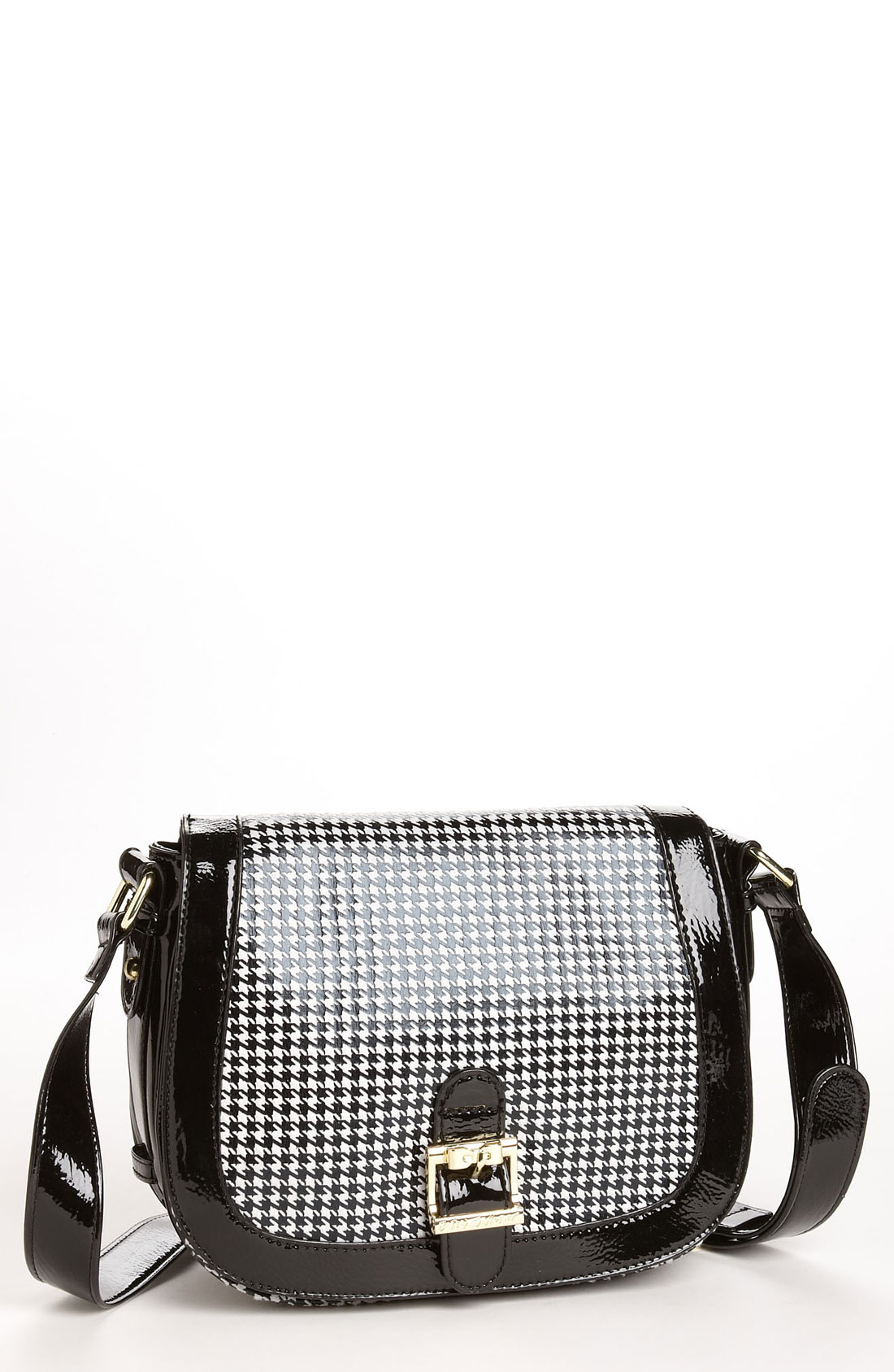 Betsey Johnson Houndstooth Crossbody Bag in Black (houndstooth)