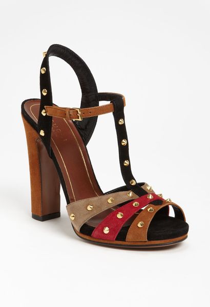 Gucci Jacquelyne Sandal in Beige (beige/ red) - Lyst