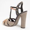 Gucci Jacquelyne Sandal in Gray (beige/ tan) - Lyst