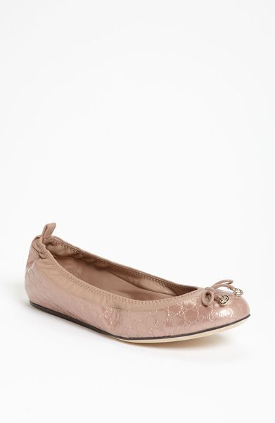 Gucci Blake Ballet Flat in Beige (pink) - Lyst