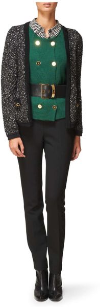 Jaeger Wool Mohair Knitted Cardigan in Black - Lyst