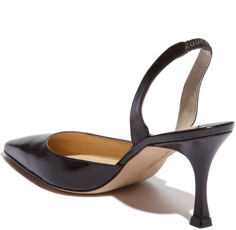 manolo blahnik carolyne suede slingback pumps
