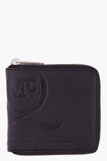 McQ by Alexander McQueen Black Logo Embossed Zip Wallet - Lyst