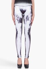 McQ by Alexander McQueen Black White Printed Xray Leggings
