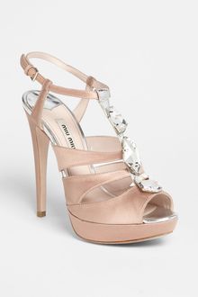 Miu Miu Jeweled Sandal - Lyst