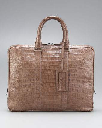 Santiago Gonzalez Slim Crocodile Briefcase  - Lyst