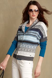 Tommy Hilfiger Shortsleeve Fair Isle Knit Cardigan - Lyst