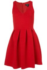 Topshop Cherry Twist Rib Skater Dress