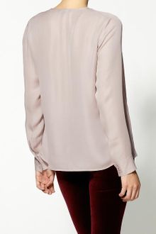 Vince Cowl Silk Blouse - Lyst