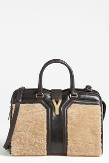 Yves Saint Laurent Cabas Chyc Mini Shearling Satchel - Lyst