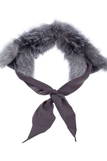 Yves Saint Laurent Fox Fur Trim Scarf - Lyst