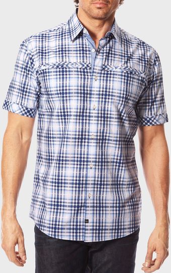 7 Diamonds Runnin Away Plaid Woven Shirt - Lyst