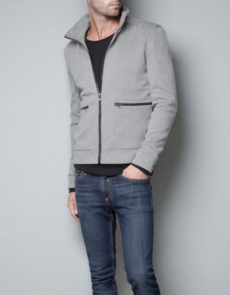 zara grey coat mens