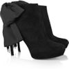 Alexander Mcqueen Bowembellished Suede Boots in Black - Lyst
