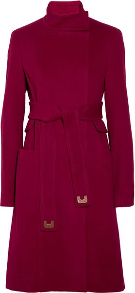 Diane Von Furstenberg Sabrina Belted Wool and Cashmereblend Coat in Red - Lyst